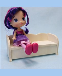 Canapé miniature en bois pour maison de poupées 1/12ème