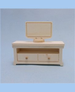 Meuble télévision miniature en bois pour maison de poupées 1/12ème