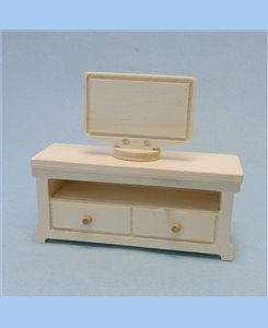 Meuble télévision miniature en bois pour maison de poupées 1/12ème