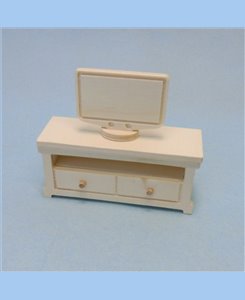 Meuble télévision miniature en bois pour maison de poupées 1/12ème