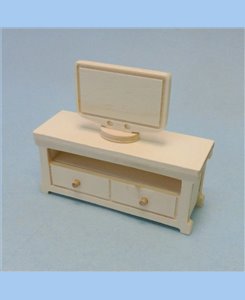 Meuble télévision miniature en bois pour maison de poupées 1/12ème