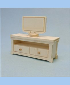 Meuble télévision miniature en bois pour maison de poupées 1/12ème