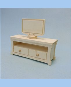 Meuble télévision miniature en bois pour maison de poupées 1/12ème