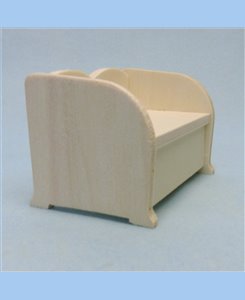 Sofa miniature en bois pour maison de poupées 1/12ème