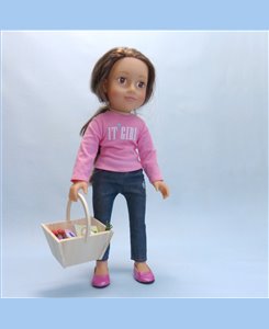 Panier miniature en bois pour poupée 