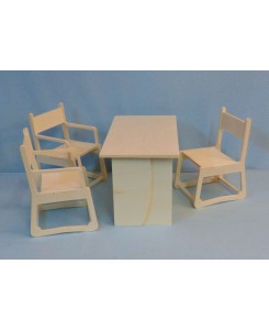 Set Bureau + 3 Fauteuils