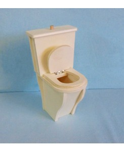 Toilette WC miniature en bois 1/6ème Minicrea pour poupée Barbie