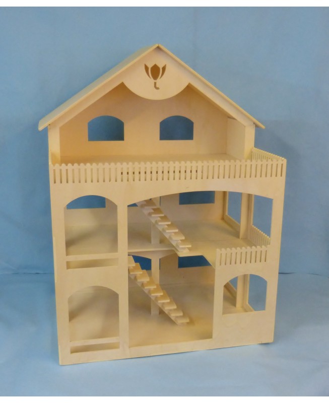 Miniature À faire soi-même Maison de poupées modèle en bois 