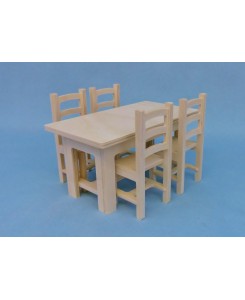 Table et chaises solide en bois pour poupées barbie